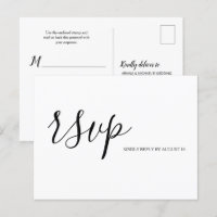 Eenvoudige RSVP Script Typography response Weddens