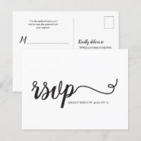 Eenvoudige RSVP Script Wedding Typography reactie