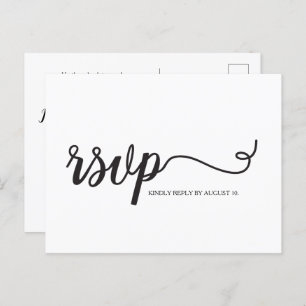 Eenvoudige RSVP Script Wedding Typography reactie Uitnodiging Briefkaart