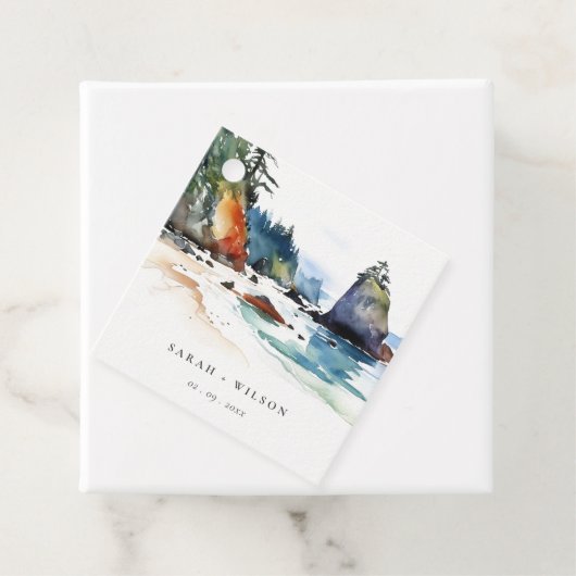 Eenvoudige Ruby Beach Olympic National Park bruilo Bedankjes Labels (In situ)