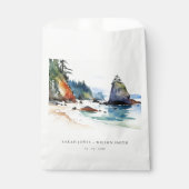 Eenvoudige Ruby Beach Olympic National Park bruilo Bedankzakje (Voorkant)