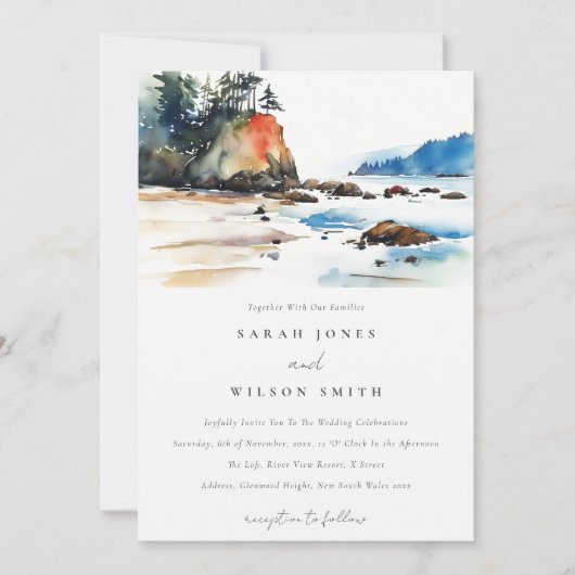 Eenvoudige Ruby Beach Olympic National Park bruilo Kaart (Voorkant)