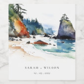 Eenvoudige Ruby Beach Olympic National Park bruilo Wijn Etiket (Enkel label)