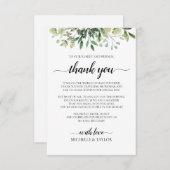 Eenvoudige Rustic Greenery Hartelijk dank Notitiekaartje (Voorkant / Achterkant)