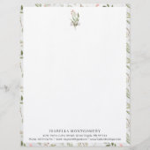 Eenvoudige Rustic Greenery | Monogram letterhead Briefhoofd (Voorkant)
