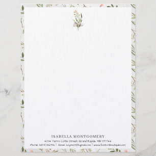 Eenvoudige Rustic Greenery   Monogram letterhead Briefhoofd