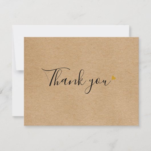 Eenvoudige Rustic Kraft Script Business - Hartelij Bedankkaart (Voorkant)