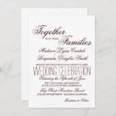 Eenvoudige Rustic Typography Wedding Invitations Kaart (Voorkant / Achterkant)