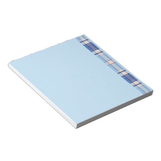 Eenvoudige Rustieke Blauwe Stijl Check Notitieblok (Schuin)
