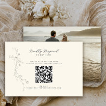 Eenvoudige Rustieke Bloem Minimalistische QR Code
