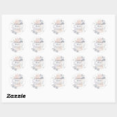 Eenvoudige rustieke bloemen dank u bruiloft gunst ronde sticker (Vel)
