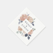 Eenvoudige rustieke bloemenbruiloft servetten (Hoek)