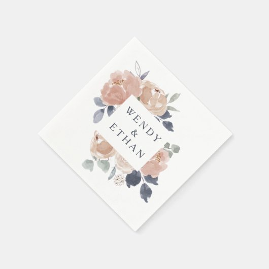 Eenvoudige rustieke bloemenbruiloft servetten (Hoek)