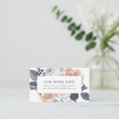 Eenvoudige rustieke bloemenbruiloft website bijlag informatiekaartje (Staand voorkant)