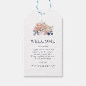 Eenvoudige rustieke bloemenbruiloft welkomstgesche cadeaulabel (Voorkant)