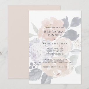 Eenvoudige rustieke bloemenrepetitie diner uitnodi kaart