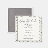 Eenvoudige rustieke chique bos patroon bruiloft magneet (Voorkant / Achterkant)