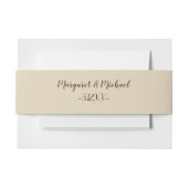 Eenvoudige rustieke crème met namen en datum uitnodigingen wikkel (Voorkant Voorbeeld)