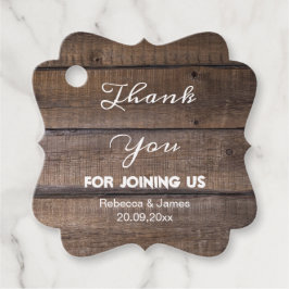 Eenvoudige rustieke houten bruiloft dank u Favor T Bedankjes Labels