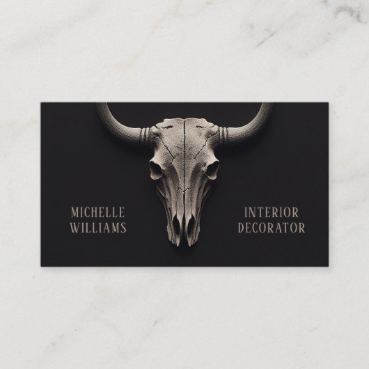 Eenvoudige rustieke Koe schedel zuidwestelijk West Visitekaartje (Voorkant)