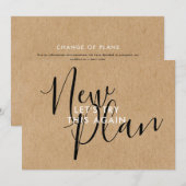 Eenvoudige rustieke nieuwe plan datumwijziging uit save the date (Voorkant / Achterkant)