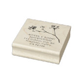 Eenvoudige rustieke wilde bloemen bruiloft retour  	rubberstempel (Stempel)