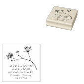 Eenvoudige rustieke wilde bloemen bruiloft retour  	rubberstempel (Gestempeld)