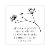 Eenvoudige rustieke wilde bloemen bruiloft retour  	rubberstempel (Afrduk)