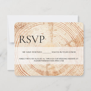 Eenvoudige rustieke Wood Grain RSVP gereserveerde Kaartje