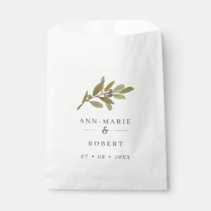 Eenvoudige Rustige Olive Branch Wedding Names Bedankzakje