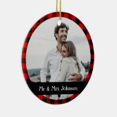 Eenvoudige Rustige Red Black Buffalo foto Keramisch Ornament (Rechts)