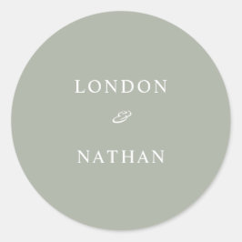 Eenvoudige Sage Groen Ronde Sticker