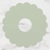 Eenvoudige Sage Groene bladeren Namen Datum Bruilo Wijnglaslabel (Achterkant)