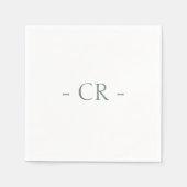 Eenvoudige Sage Groene Paar Initialen Monogram Servet (Voorkant)