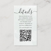 Eenvoudige Sage Groene QR Code Bruiloft Details Informatiekaartje (Voorkant)