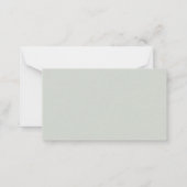Eenvoudige salie groene bruiloft RSVP mini Notitiekaartje (Achterkant)
