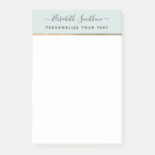 Eenvoudige saliegroene gouden minimale persoonlijk post-it® notes (Voorkant)