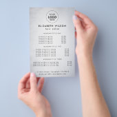 Eenvoudige Salon Service Menu Flyer (Hand)