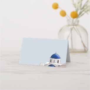 Eenvoudige Santorini Blauwe koepel plaatskaart - L
