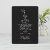 Eenvoudige Save the Date Champagne Tower Kaart (Staand voorkant)
