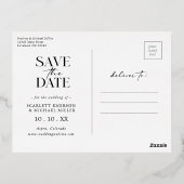 Eenvoudige Save The Date Folie Uitnodigingskaart Uitnodiging Briefkaart (Achterkant)