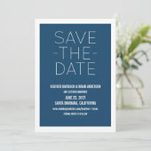 Eenvoudige Save the Date-uitnodiging, Blauw Save The Date (Staand voorkant)