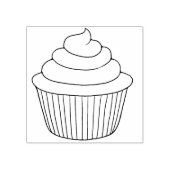 Eenvoudige schattige cupcake rubberen stempel (Afrduk)