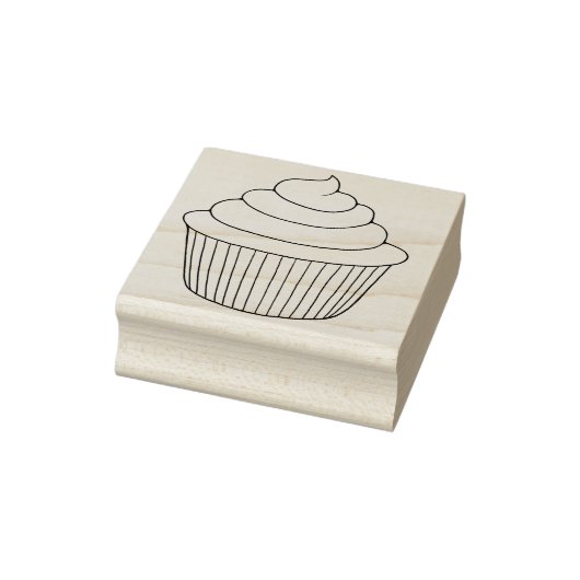 Eenvoudige schattige cupcake rubberen stempel (Stempel)