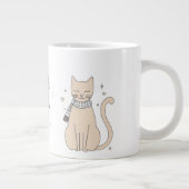 Eenvoudige schattige kat kat dier miauw huisdier V Extra Grote Beker (Rechts)