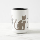 Eenvoudige schattige kat kat dier miauw huisdier V Mok (Midden)