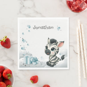 Eenvoudige schattige kleine cartoonzebra servet