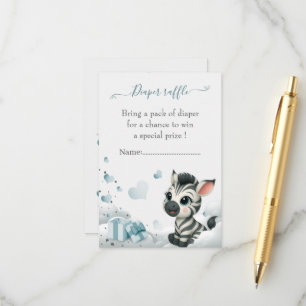 Eenvoudige schattige kleine zebra baby shower informatiekaartje
