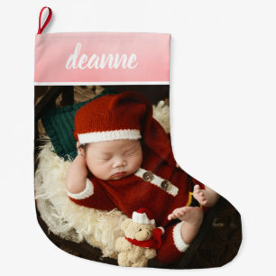 Eenvoudige Schattigee Baby's Eerste Kerstmis 1 Fot Grote Kerstsok