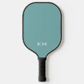 Eenvoudige Schattigee Blauwe Monogram Initialen Pickleball Paddle (Voorkant)